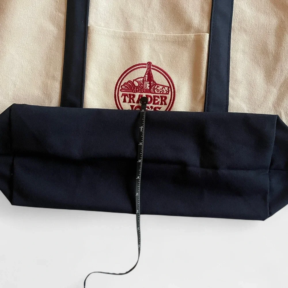 Trader Joe's Canvas Tote Shopping Bag - LARGE BLUE-*NEW with TAGS*